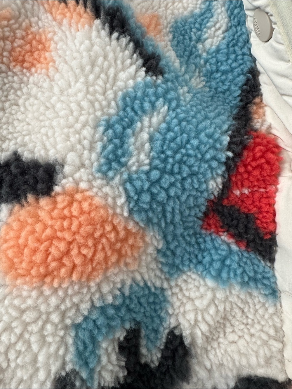 Free People Multicolor Sherpa Fleece Jacket - Blue & Red Pattern - Picture 4 of 4